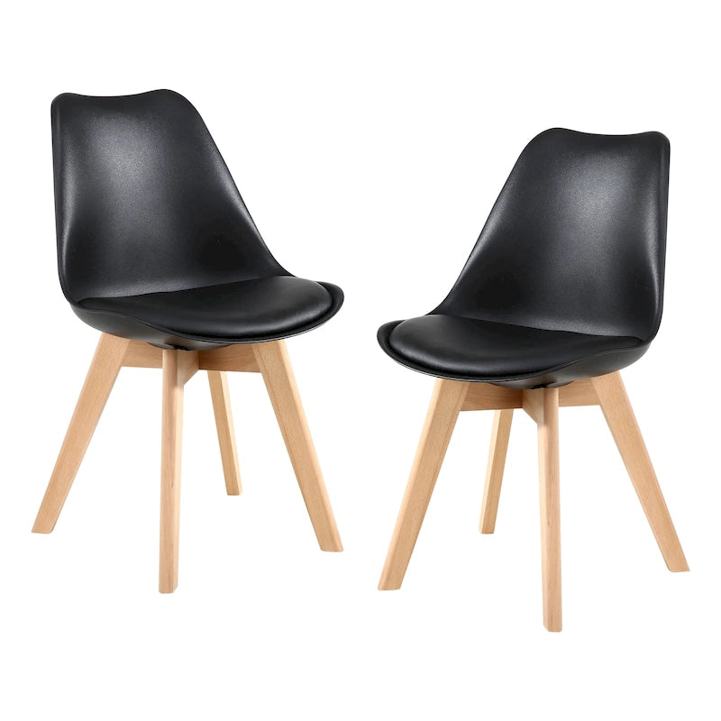 Chaises de salle à manger Chaises de bureau en bois sans roulettes Lot de 2
