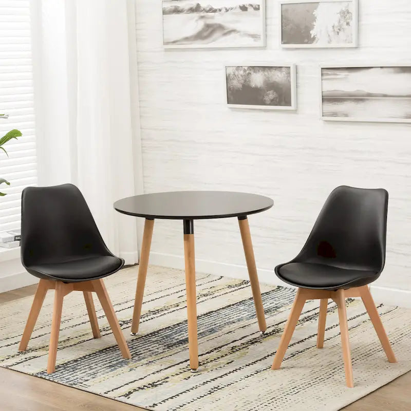Chaises de salle à manger Chaises de bureau en bois sans roulettes Lot de 2