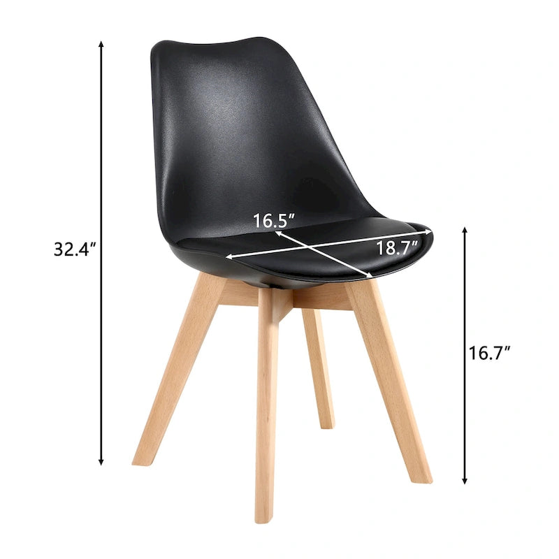 Chaises de salle à manger Chaises de bureau en bois sans roulettes Lot de 2