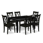 Table de salle à manger avec chaises, noir (Option Pièces)