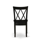Table de salle à manger avec chaises, noir (Option Pièces)