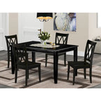 Table de salle à manger avec chaises, noir (Option Pièces)
