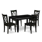 Table de salle à manger avec chaises, noir (Option Pièces)