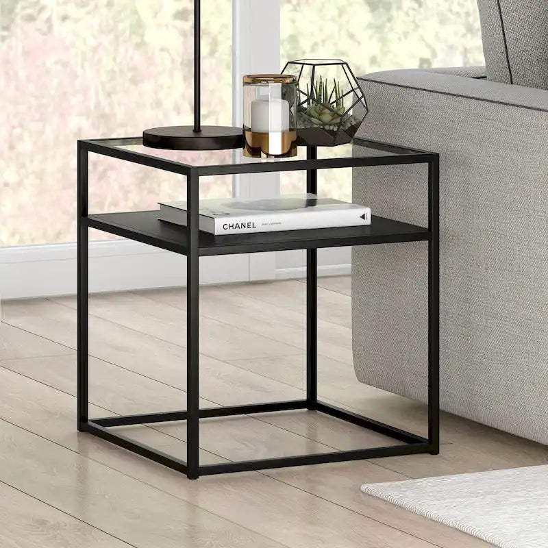 Table d'appoint Ada, finition bronze noirci