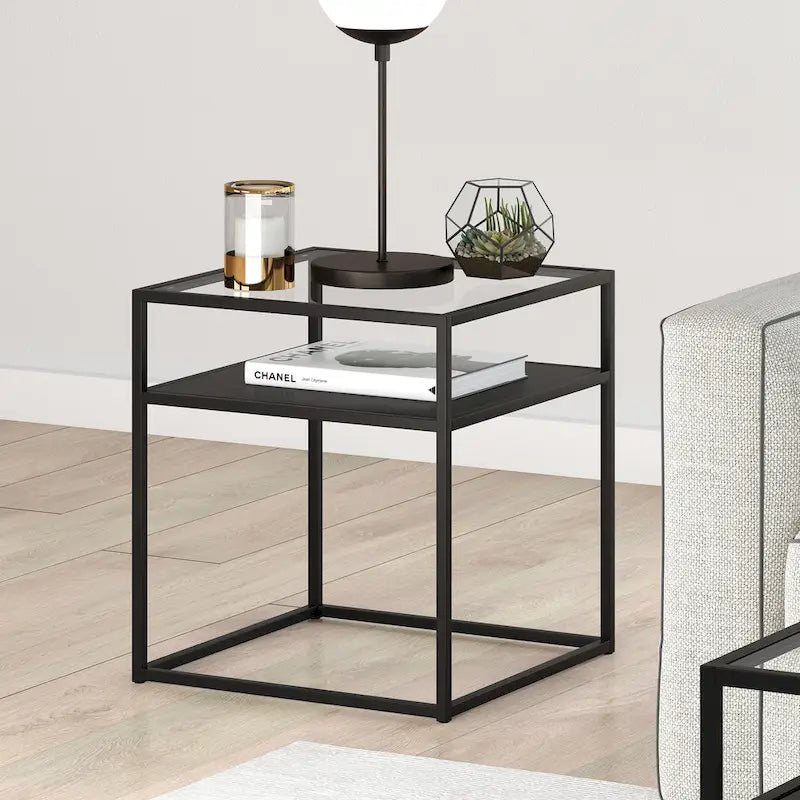 Table d'appoint Ada, finition bronze noirci