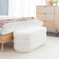 Pouf sherpa ovale Halley White