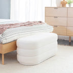 Pouf sherpa ovale Halley White