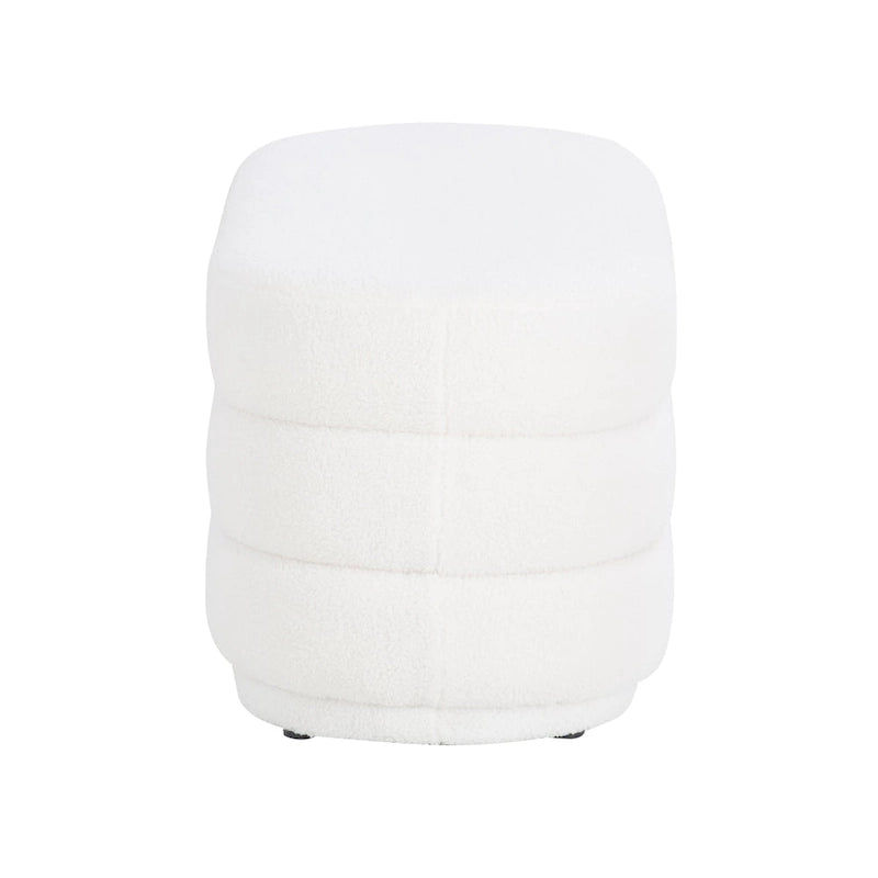 Pouf sherpa ovale Halley White