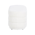 Pouf sherpa ovale Halley White