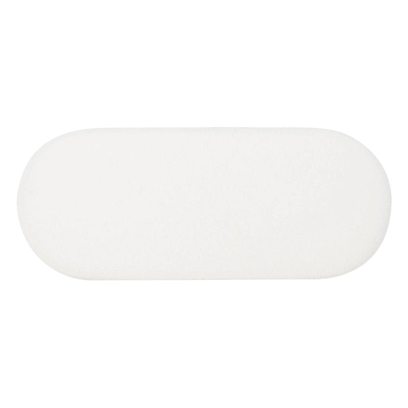 Pouf sherpa ovale Halley White