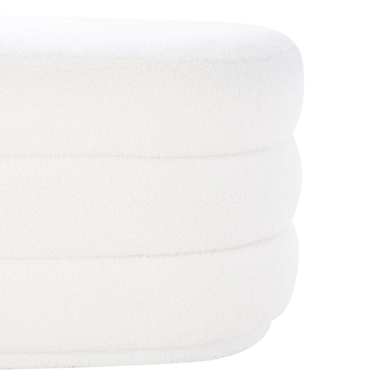 Pouf sherpa ovale Halley White