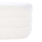 Pouf sherpa ovale Halley White