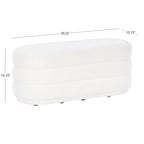 Pouf sherpa ovale Halley White