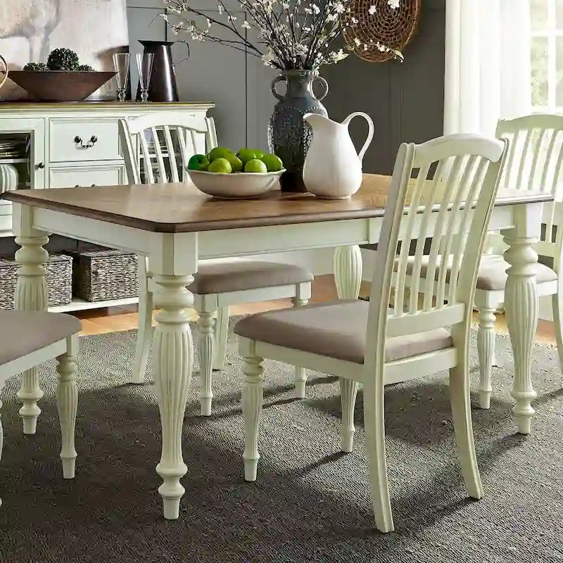Table rectangulaire à pieds The Gray Barn Cumberland Creek, muscade et blanche