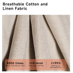 Canapé 3 places moderne en tissu mélangé coton-lin, beige