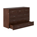 Northfield Queen Murphy Bed Chest with Mattress in Burnt Amber