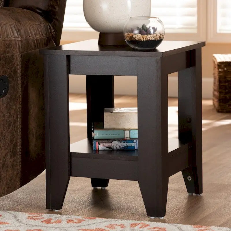 Table d'appoint Copper Grove Cornesti en bois marron foncé