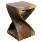 Tabouret Original Twist en Bois 12 X 12 X 18 po Huile Noyer - 12 x 12 x 18