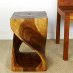 Tabouret Original Twist en Bois 12 X 12 X 18 po Huile Noyer - 12 x 12 x 18