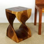 Tabouret Original Twist en Bois 12 X 12 X 18 po Huile Noyer - 12 x 12 x 18