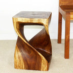 Tabouret Original Twist en Bois 12 X 12 X 18 po Huile Noyer - 12 x 12 x 18