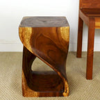 Tabouret Original Twist en Bois 12 X 12 X 18 po Huile Noyer - 12 x 12 x 18