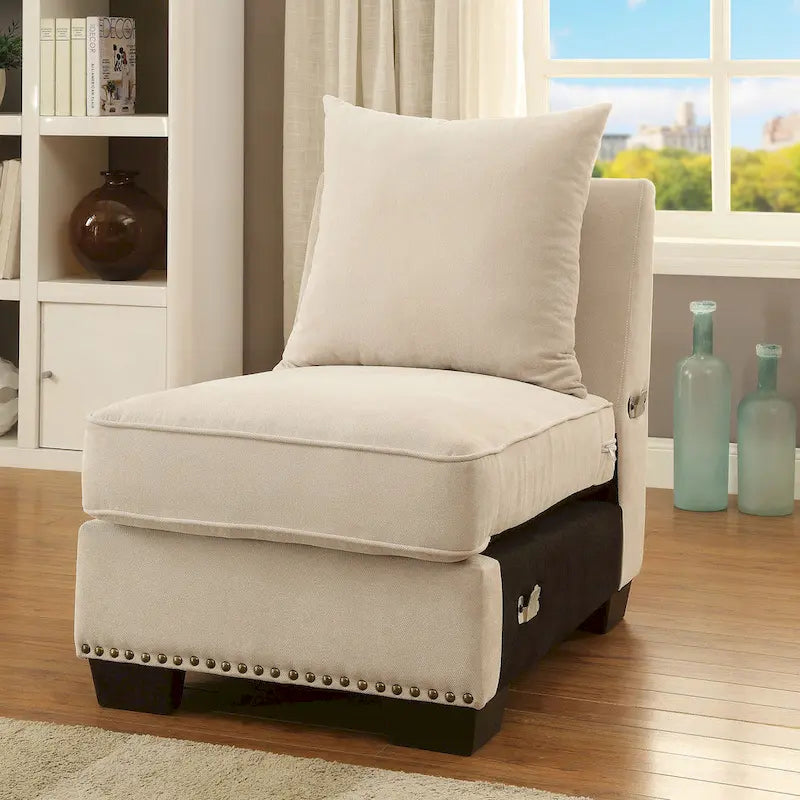 Canapé d'angle contemporain Riti en tissu beige