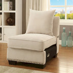 Canapé d'angle contemporain Riti en tissu beige