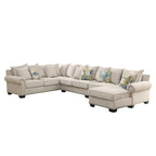 Canapé d'angle contemporain Riti en tissu beige