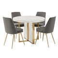 Ensemble de table à manger ronde de 43 pouces en faux marbre