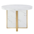 Ensemble de table à manger ronde de 43 pouces en faux marbre