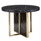 Ensemble de table à manger ronde de 43 pouces en faux marbre