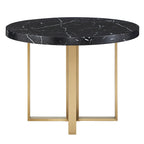 Ensemble de table à manger ronde de 43 pouces en faux marbre
