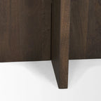Table d'appoint ronde Bianca en bois marron foncé et marbre - 22,0L x 22,0l x 22,0H