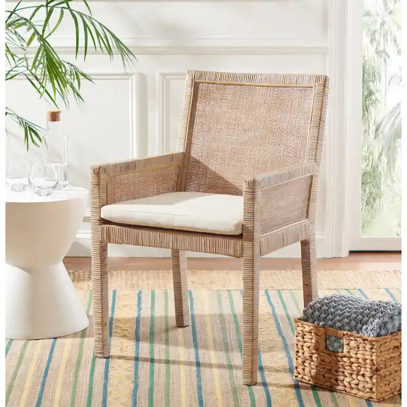 Fauteuil d'appoint côtier Safavieh Almira avec coussin – 22,8 L x 22,4 P x 34,6 H – 23Lx22Px35H