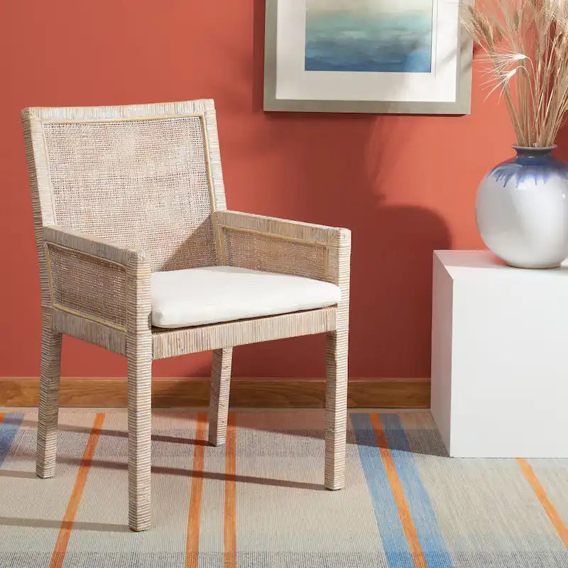 Fauteuil d'appoint côtier Safavieh Almira avec coussin – 22,8 L x 22,4 P x 34,6 H – 23Lx22Px35H