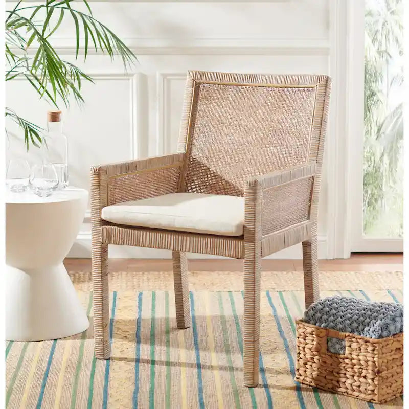 Fauteuil d'appoint côtier Safavieh Almira avec coussin – 22,8 L x 22,4 P x 34,6 H – 23Lx22Px35H