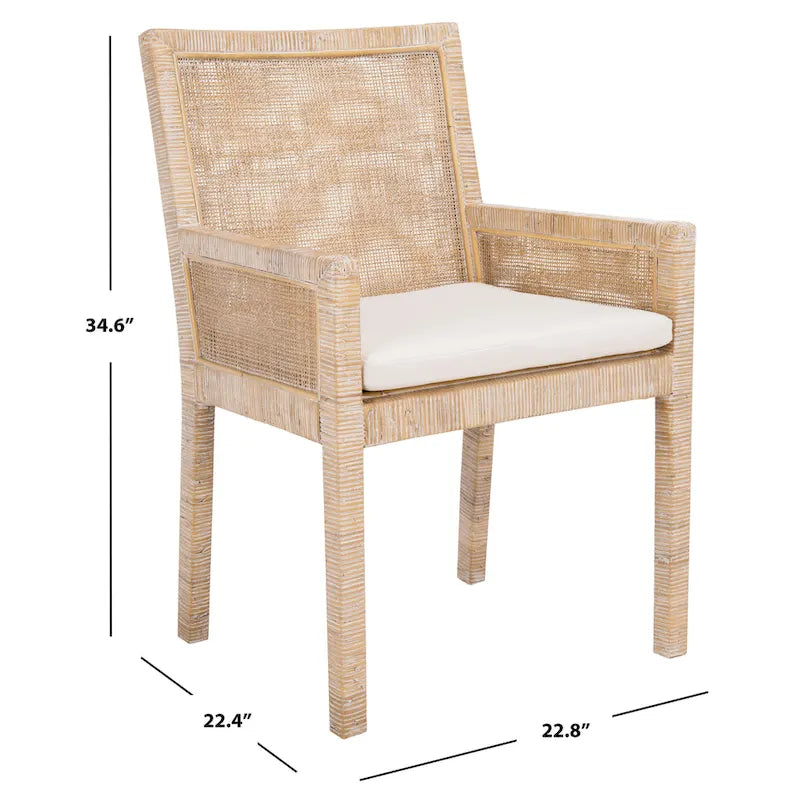 Fauteuil d'appoint côtier Safavieh Almira avec coussin – 22,8 L x 22,4 P x 34,6 H – 23Lx22Px35H