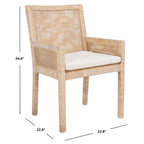 Fauteuil d'appoint côtier Safavieh Almira avec coussin – 22,8 L x 22,4 P x 34,6 H – 23Lx22Px35H