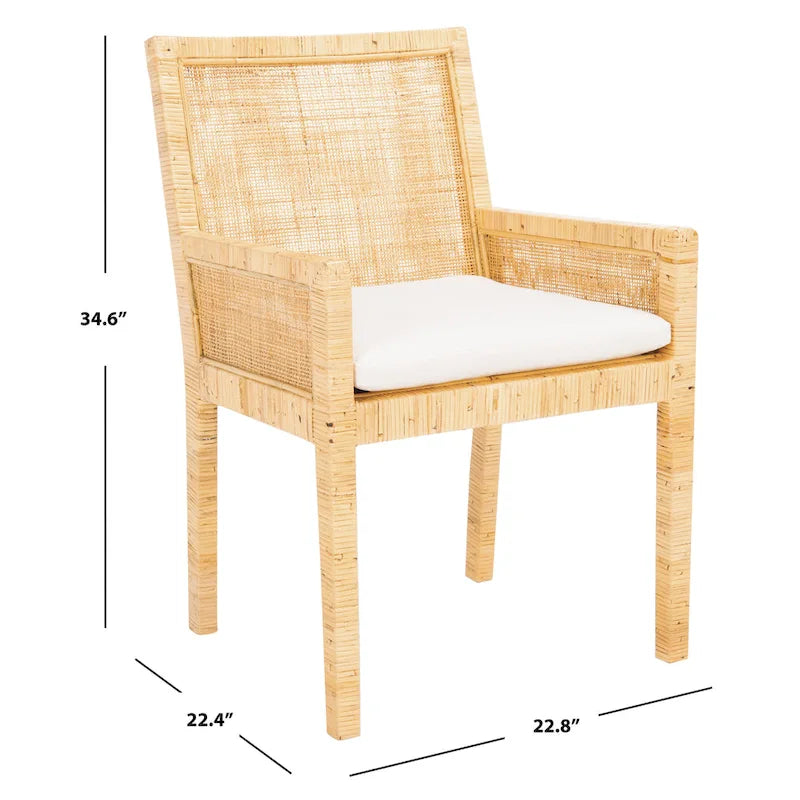 Fauteuil d'appoint côtier Safavieh Almira avec coussin – 22,8 L x 22,4 P x 34,6 H – 23Lx22Px35H