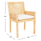 Fauteuil d'appoint côtier Safavieh Almira avec coussin – 22,8 L x 22,4 P x 34,6 H – 23Lx22Px35H