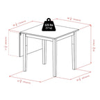 Table à rabats 3 pièces avec chaises à dossier échelle, Noyer