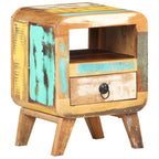 Table de Chevet Cabinet Bout de Canapé avec Pieds en Bois Massif pour Chambre à Coucher - 11.8 x 11.8 x 16.1