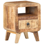Table de Chevet Cabinet Bout de Canapé avec Pieds en Bois Massif pour Chambre à Coucher - 11.8 x 11.8 x 16.1