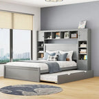 Lit queen en bois avec armoire tout-en-un