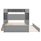 Lit queen en bois avec armoire tout-en-un