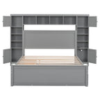 Lit queen en bois avec armoire tout-en-un