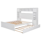 Lit queen en bois avec armoire tout-en-un