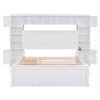 Lit queen en bois avec armoire tout-en-un