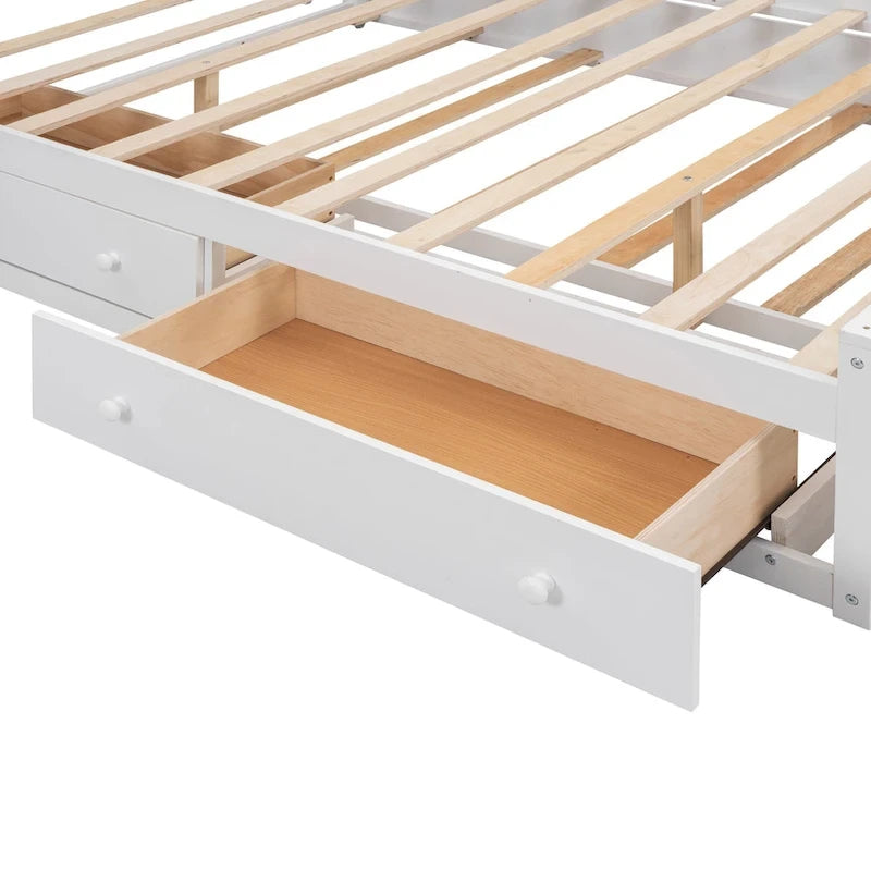 Lit queen en bois avec armoire tout-en-un